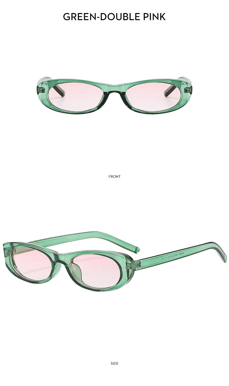 Retro Green Sunglasses with Pink Tints — feature 18