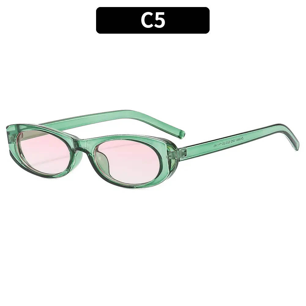 Retro Green Sunglasses with Pink Tints
