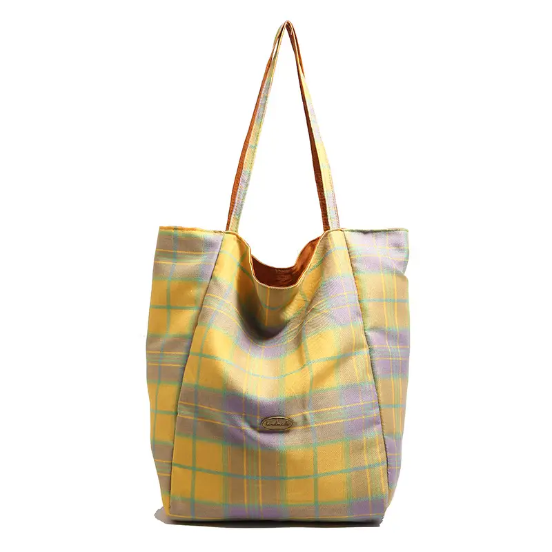 Double-sided British Plaid Shoulder Bag 2024 Autumn Vintage Large Capacity Tote Bag Women - Image 4