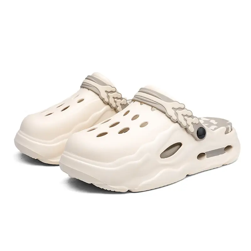 EVA Hole Shoes Women's Non-slip Wear-resistant Breathable Slippers Height-increasing Couple's Exterior Wear Dung-feeling Deodorant Beach Baotou Slippers