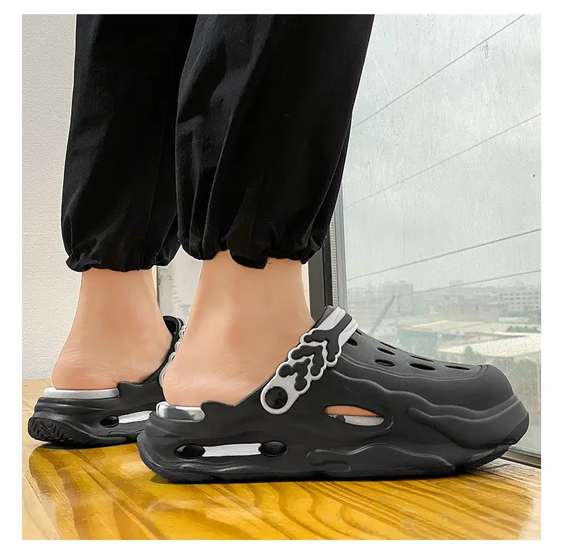 EVA Hole Shoes Women's Non-slip Wear-resistant Breathable Slippers Height-increasing Couple's Exterior Wear Dung-feeling Deodorant Beach Baotou Slippers — feature 18