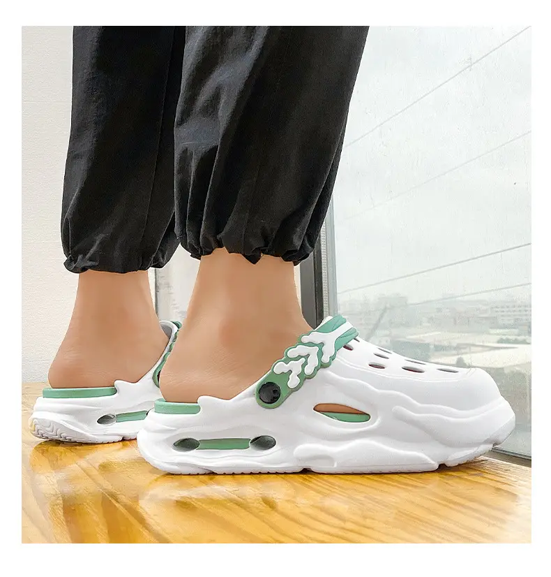 EVA Hole Shoes Women's Non-slip Wear-resistant Breathable Slippers Height-increasing Couple's Exterior Wear Dung-feeling Deodorant Beach Baotou Slippers — feature 23