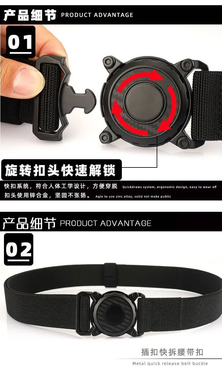 Tactical Nylon Belt for Men Quick Release Buckle — feature 8