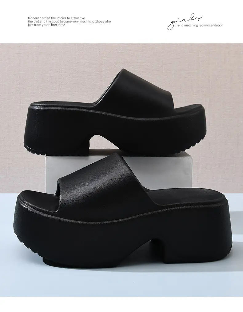 Black Thick Heel Women's EVA Sandals Summer — feature 20