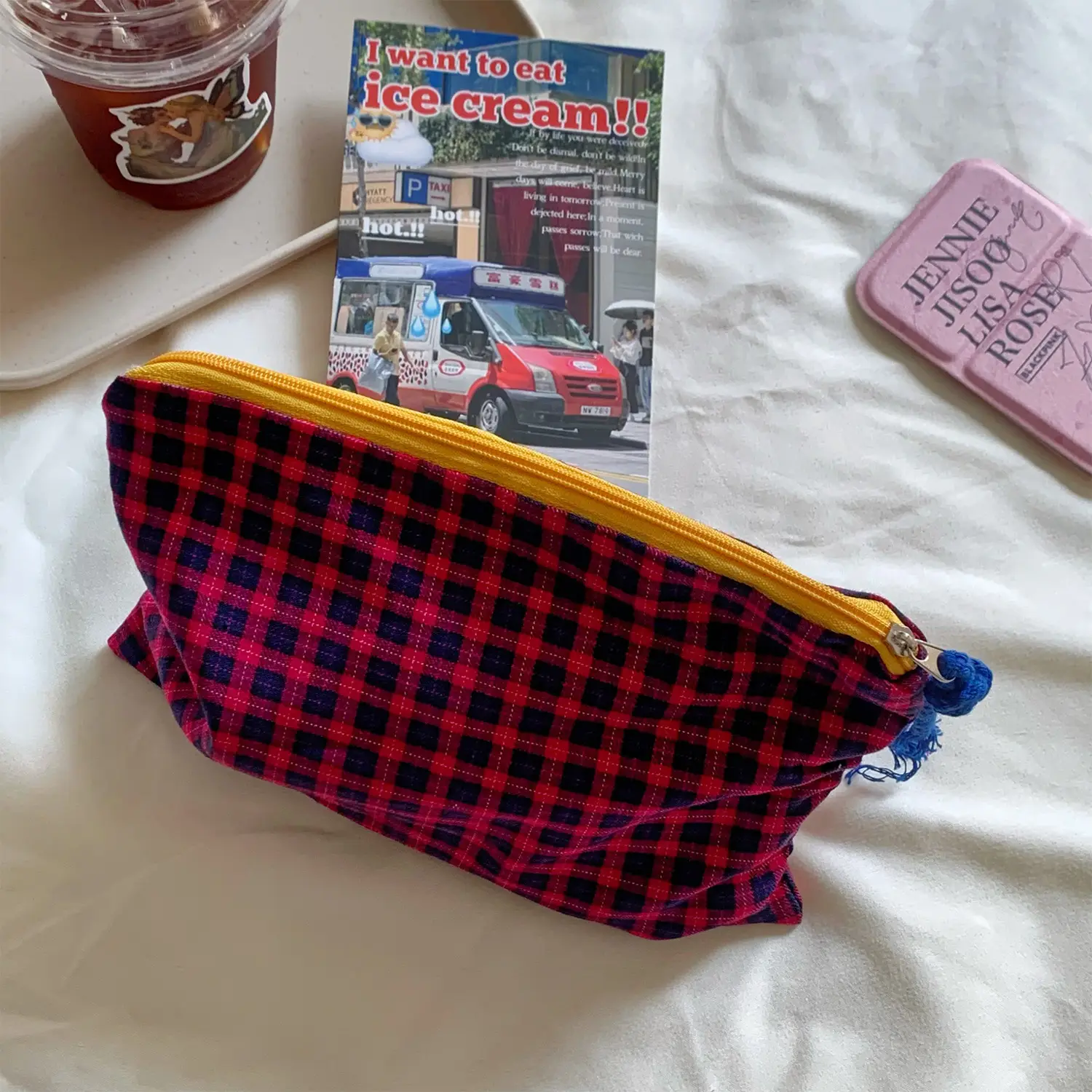 Women's Plaid Cosmetic Bag Large Capacity Portable Travel Bag — feature 21