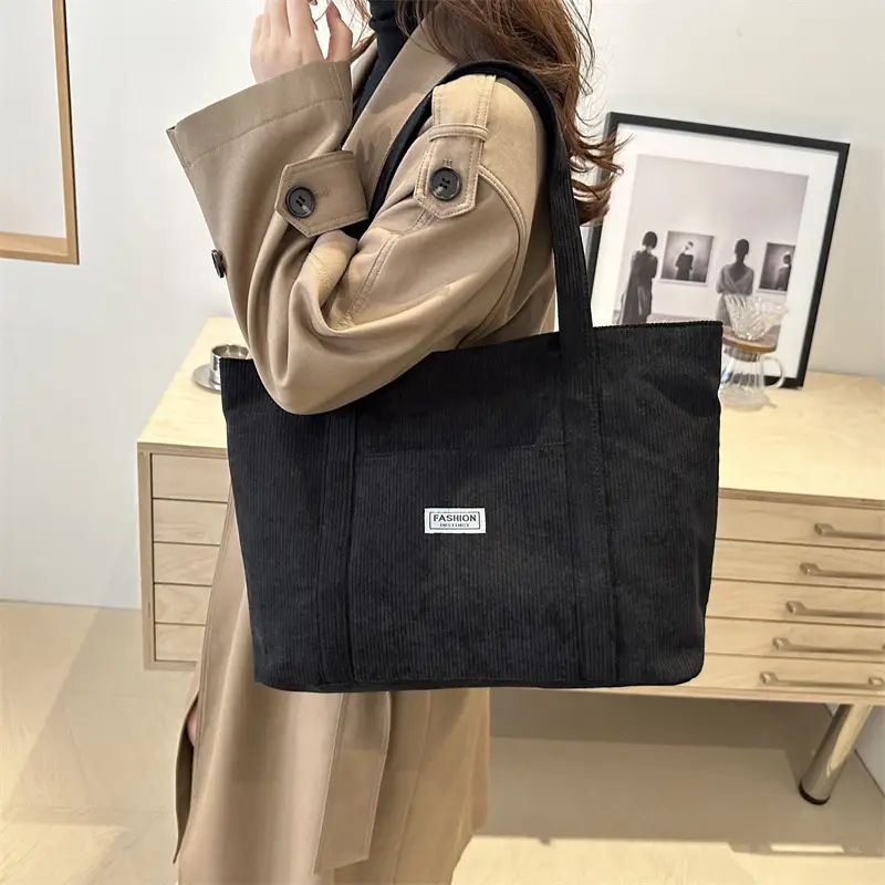 Fashion Fleece Large Capacity Grey Tote Bag - Image 8