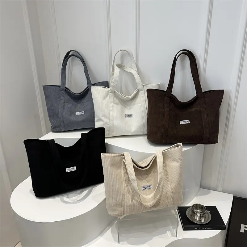 Fashion Fleece Large Capacity Grey Tote Bag - Image 9