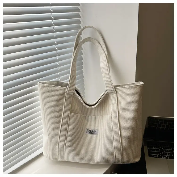 Fashion Fleece Large Capacity Grey Tote Bag — feature 26