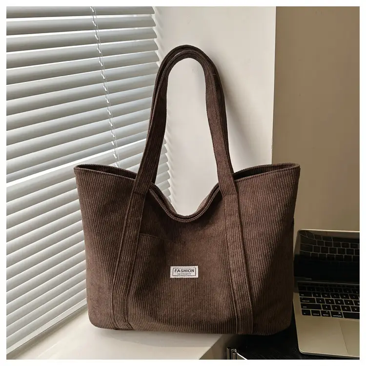 Fashion Fleece Large Capacity Grey Tote Bag — feature 27