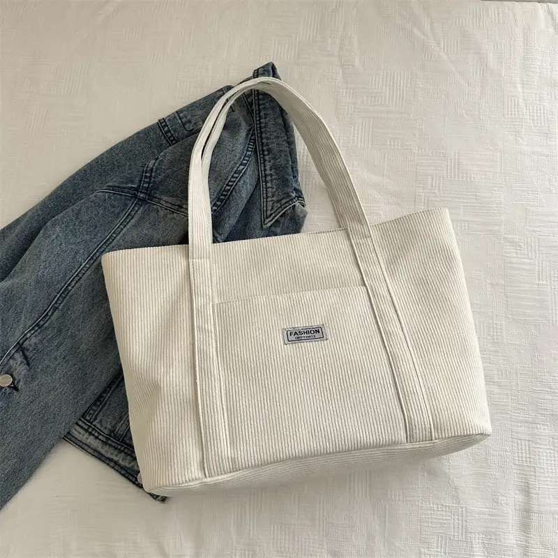 Fashion Fleece Large Capacity Grey Tote Bag - Image 3