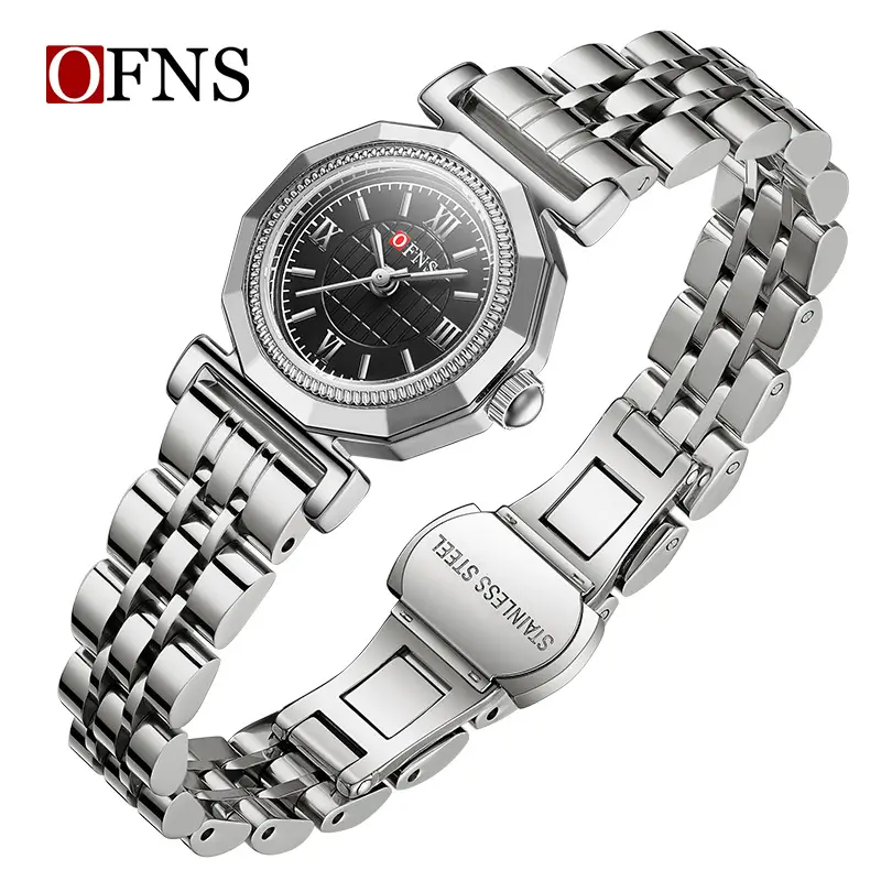 Women's Antique Leather Strap Quartz Watch Black - Image 10