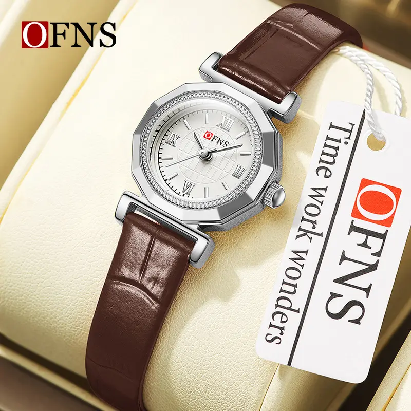 Women's Antique Leather Strap Quartz Watch Black - Image 12
