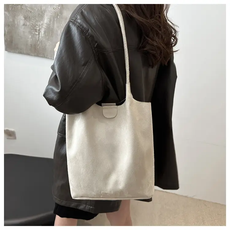 Women's Beige Bucket Bag for Autumn Casual Shoulder Bag — feature 10