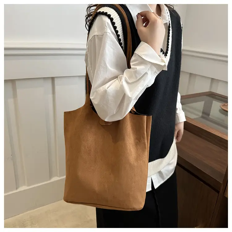 Women's Beige Bucket Bag for Autumn Casual Shoulder Bag — feature 12