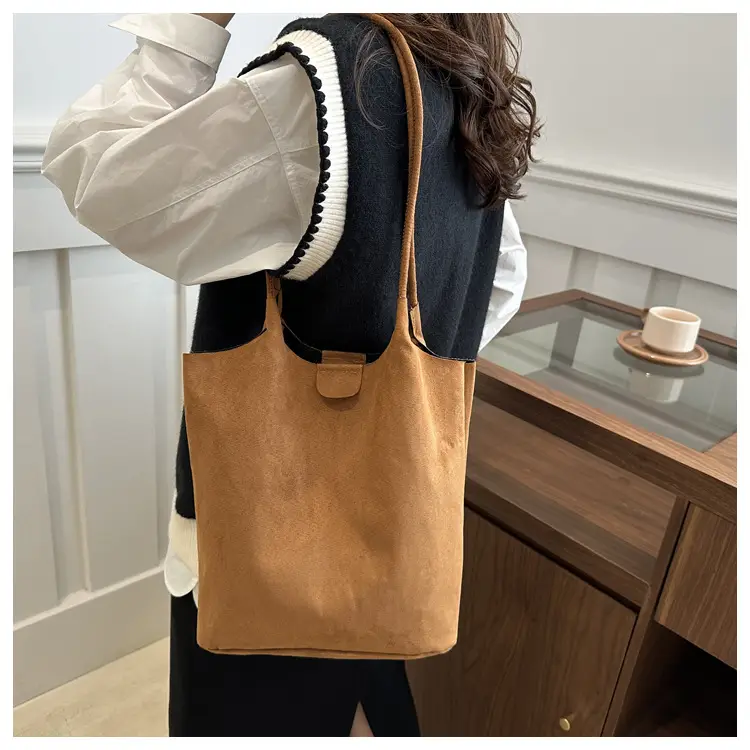 Women's Beige Bucket Bag for Autumn Casual Shoulder Bag — feature 13