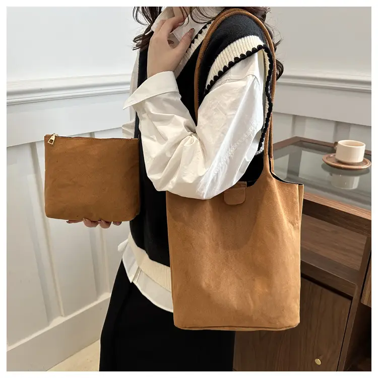 Women's Beige Bucket Bag for Autumn Casual Shoulder Bag — feature 14