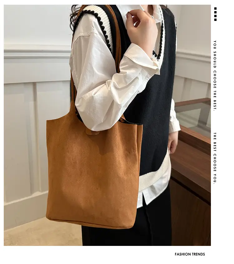 Women's Beige Bucket Bag for Autumn Casual Shoulder Bag — feature 2