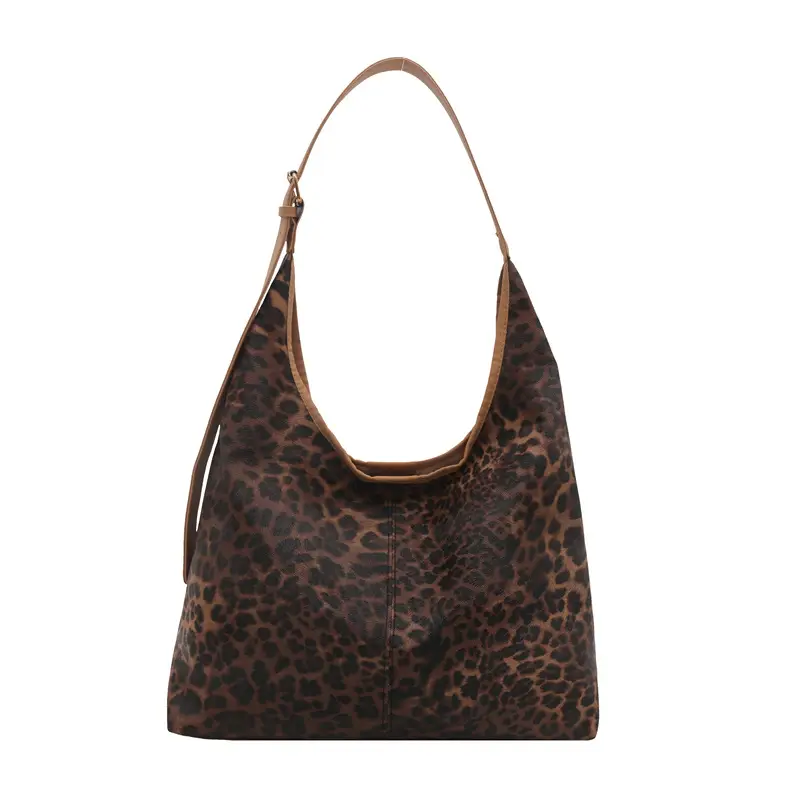 Leopard Print Large Shoulder Bag Women 2024 Winter - Image 3