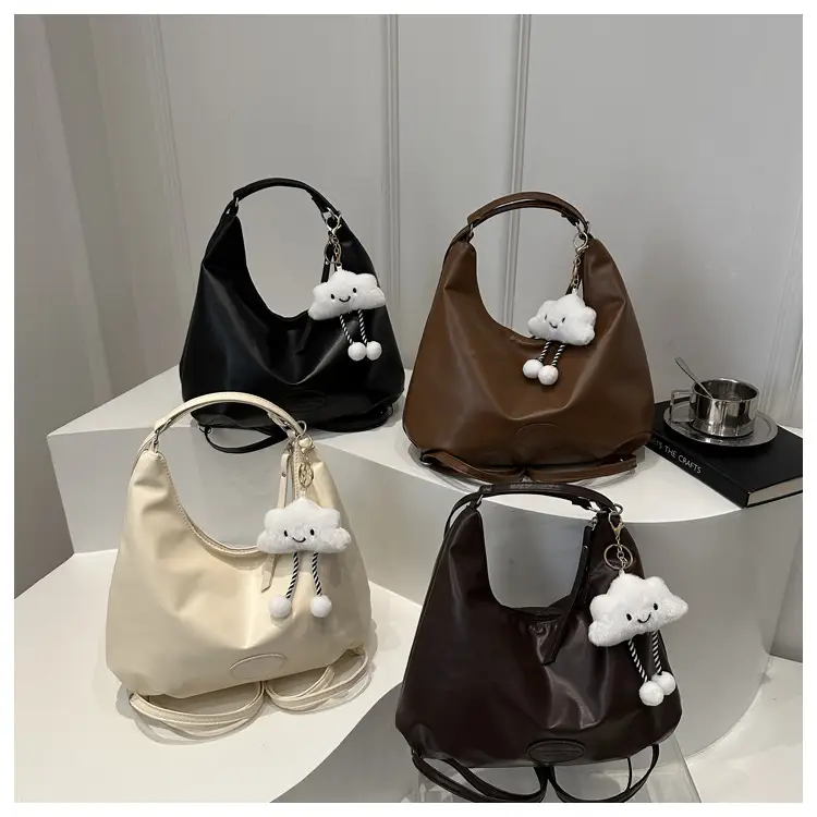 Women's Brown PU Shoulder Bag Large Capacity Lazy Casual - Image 10