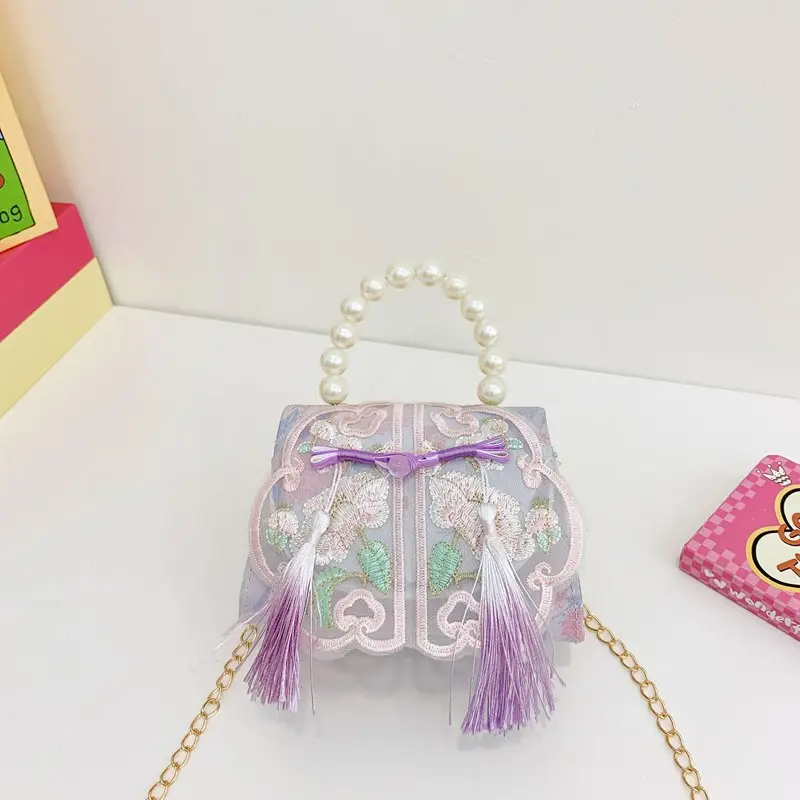 Sweet Pearl Princess Tassel Mini Chain Bag - Image 2