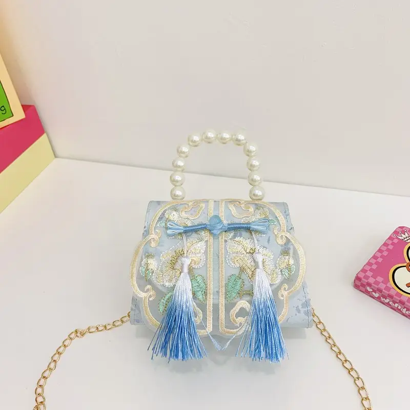 Sweet Pearl Princess Tassel Mini Chain Bag - Image 3