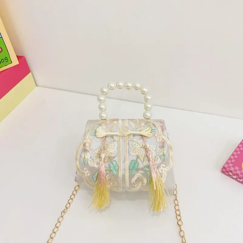 Sweet Pearl Princess Tassel Mini Chain Bag - Image 5