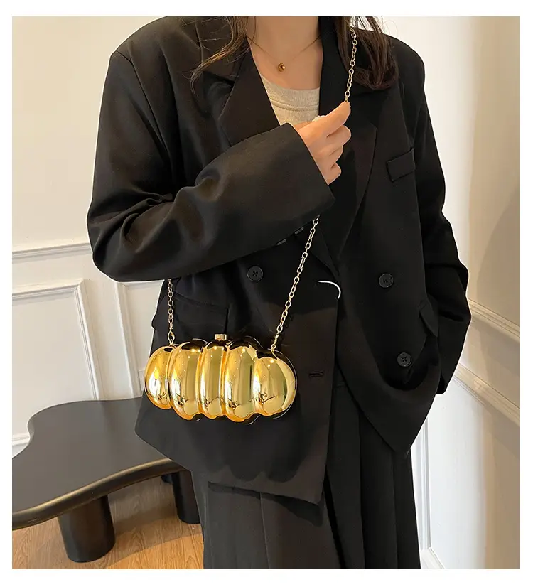 Golden Crossbody Bag for Women European American High End Evening Bag — feature 1