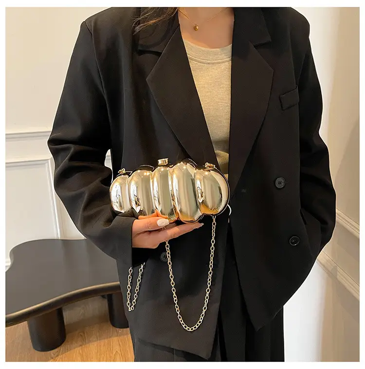 Golden Crossbody Bag for Women European American High End Evening Bag — feature 17