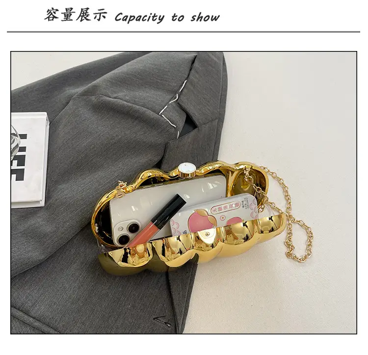 Golden Crossbody Bag for Women European American High End Evening Bag — feature 9