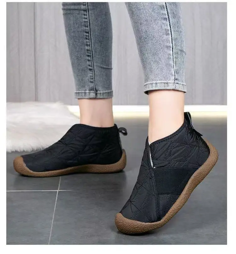 2025 New Autumn and Winter Aerospace Fabric Wool Slip-On Snow Boots Low Heel Comfortable Non-Slip Lightweight Women's Cotton Shoes — feature 15
