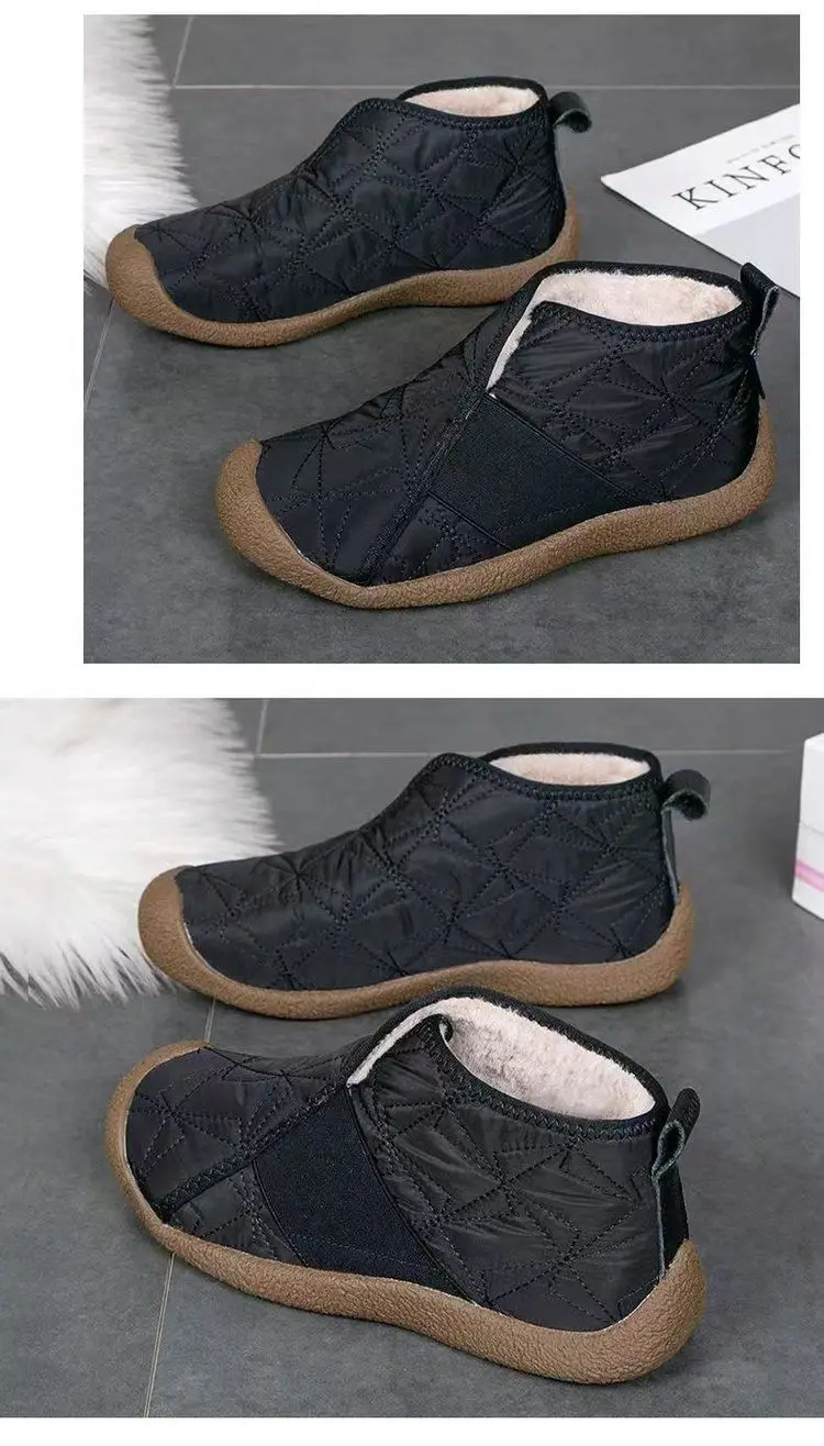 2025 New Autumn and Winter Aerospace Fabric Wool Slip-On Snow Boots Low Heel Comfortable Non-Slip Lightweight Women's Cotton Shoes — feature 21
