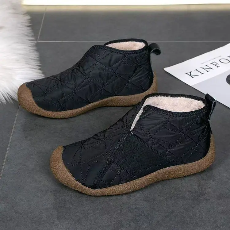 2025 New Autumn and Winter Aerospace Fabric Wool Slip-On Snow Boots Low Heel Comfortable Non-Slip Lightweight Women's Cotton Shoes — feature 22