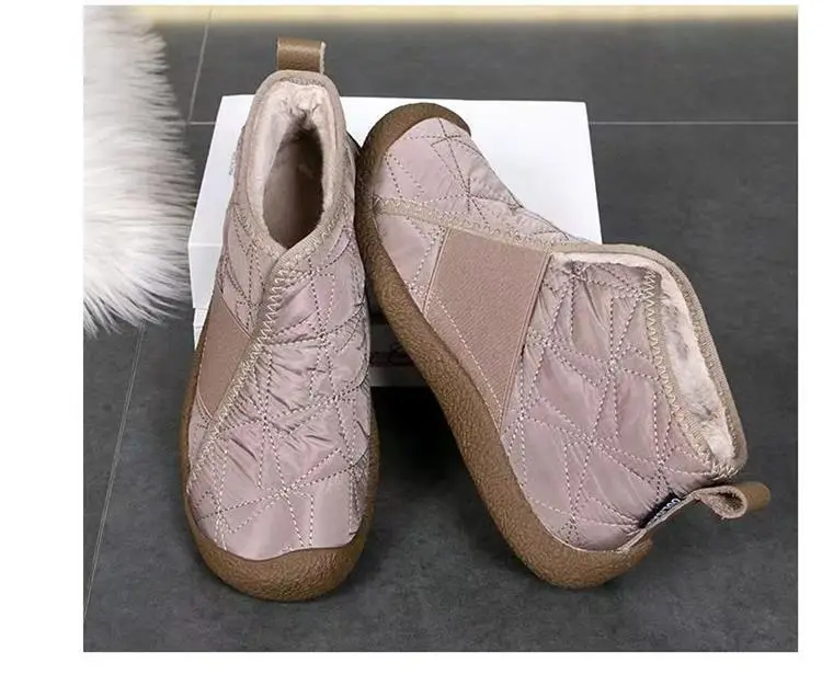 2025 New Autumn and Winter Aerospace Fabric Wool Slip-On Snow Boots Low Heel Comfortable Non-Slip Lightweight Women's Cotton Shoes — feature 23