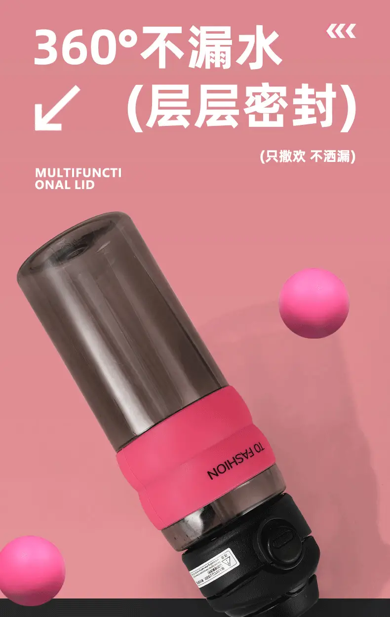 Double-Drink Straw Water Cup Large Capacity Pink Black — feature 9
