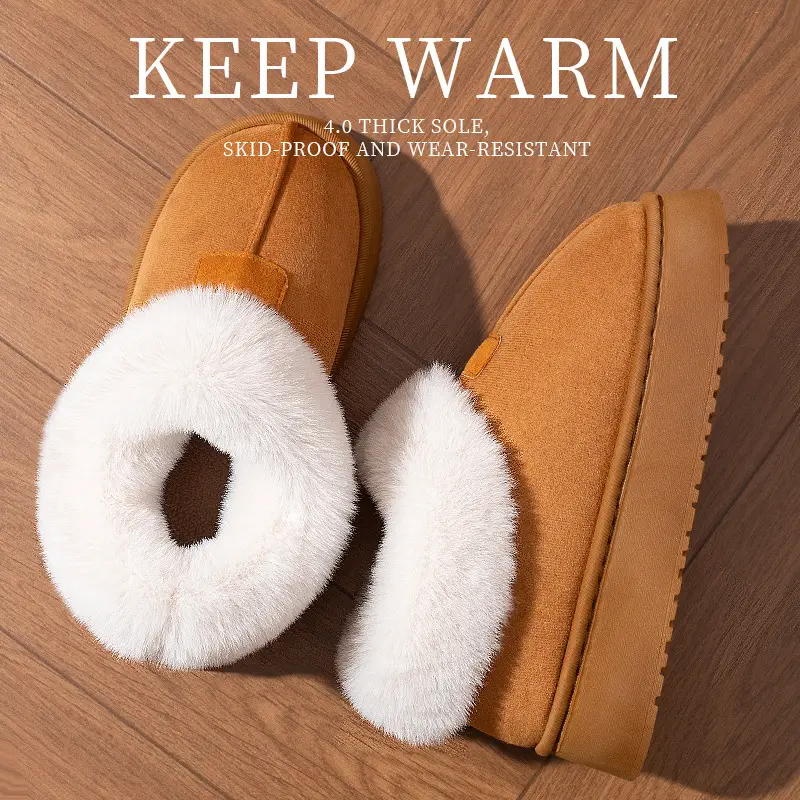 Women's Cotton Slippers, Winter 2025 New Popular Style, Thick-Soled, Warm, Plush, Non-Slip, Maternity Cotton Shoes for Women, Suitable for Outdoor Wear - Image 12