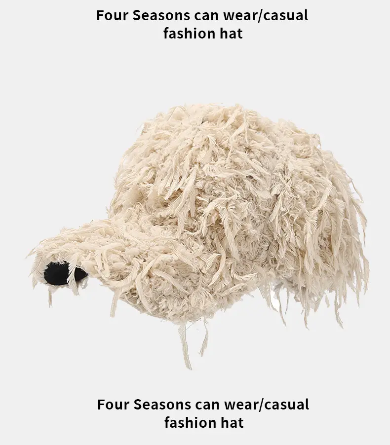 Black Plush Baseball Cap for Kids Warm Winter Cap — feature 9