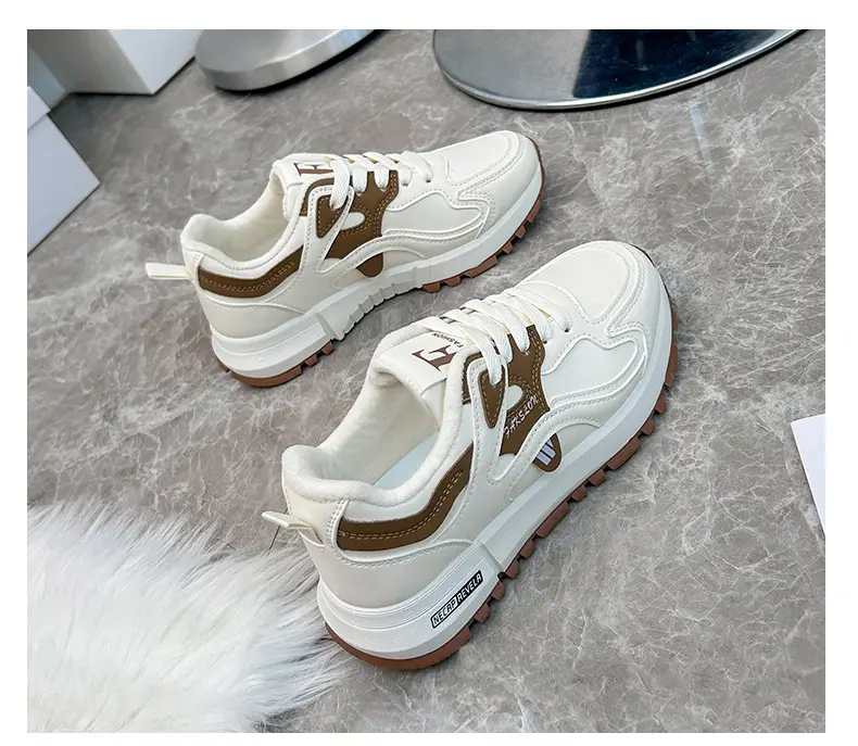 fleece-lined Thickened sneaker Women's 2024 Winter New White Shoes Women's All-match Non-slip Warm Women's Cotton Shoes 5162 — feature 20