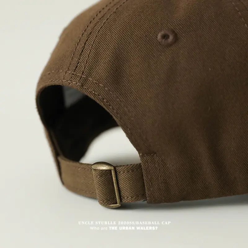 Men's Big Head Baseball Cap Brown Beige White Mark Show — feature 12