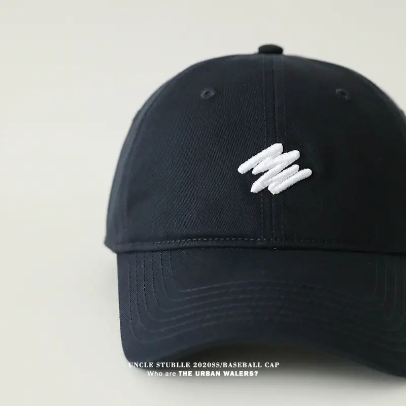 Men's Big Head Baseball Cap Brown Beige White Mark Show — feature 13