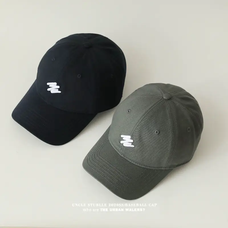 Men's Big Head Baseball Cap Brown Beige White Mark Show — feature 14