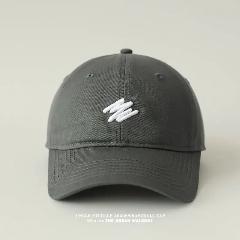 Men's Big Head Baseball Cap Brown Beige White Mark Show — feature 15
