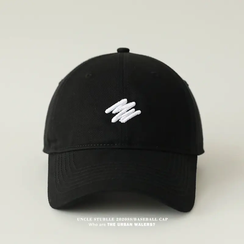 Men's Big Head Baseball Cap Brown Beige White Mark Show — feature 17