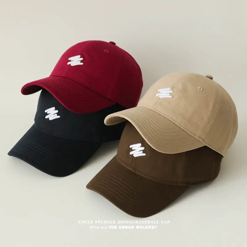 Men's Big Head Baseball Cap Brown Beige White Mark Show — feature 8