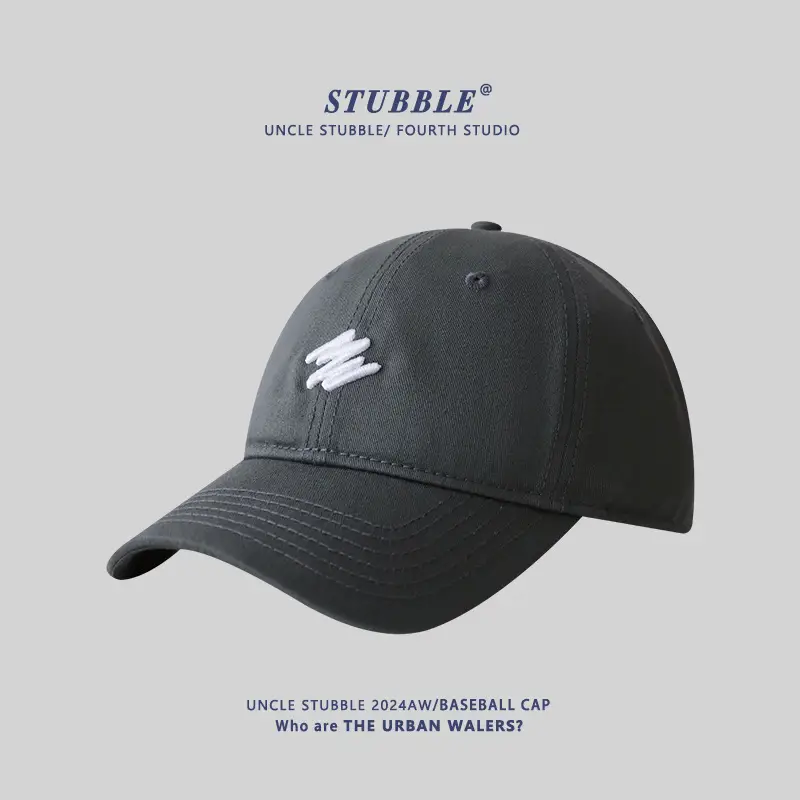 Men's Big Head Baseball Cap Brown Beige White Mark Show - Image 5
