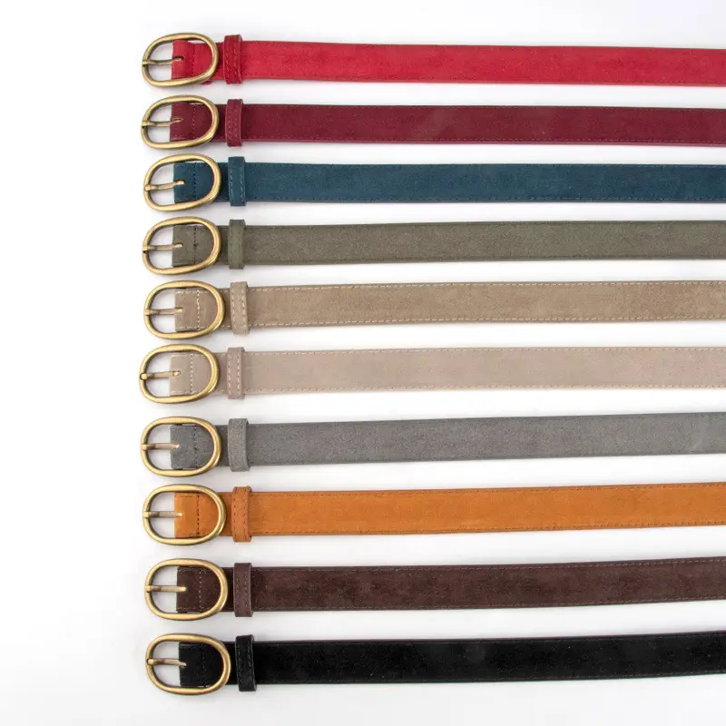 Women's Retro Brown Leather Belt with Buckle - Image 15