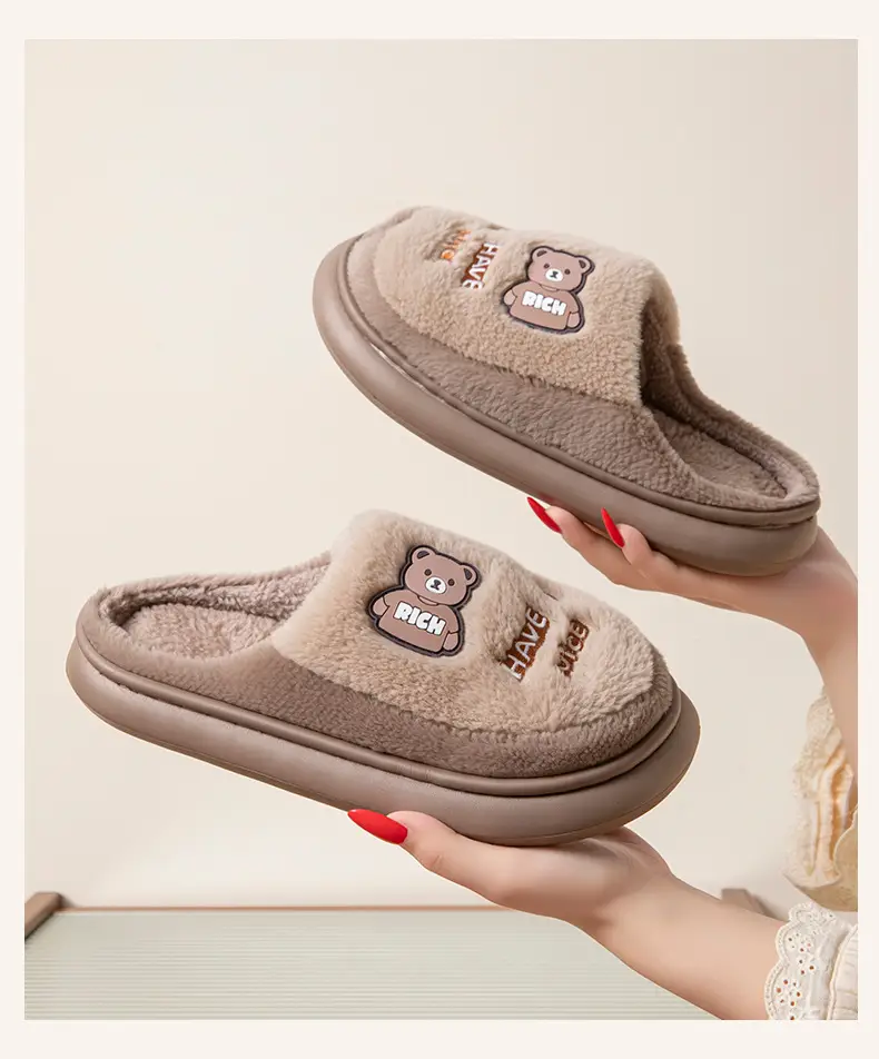 2026 New Cotton Slippers Winter Thick-Soled Home Slippers Couple Warm Plush Indoor Home Slippers for Men and Women — feature 13