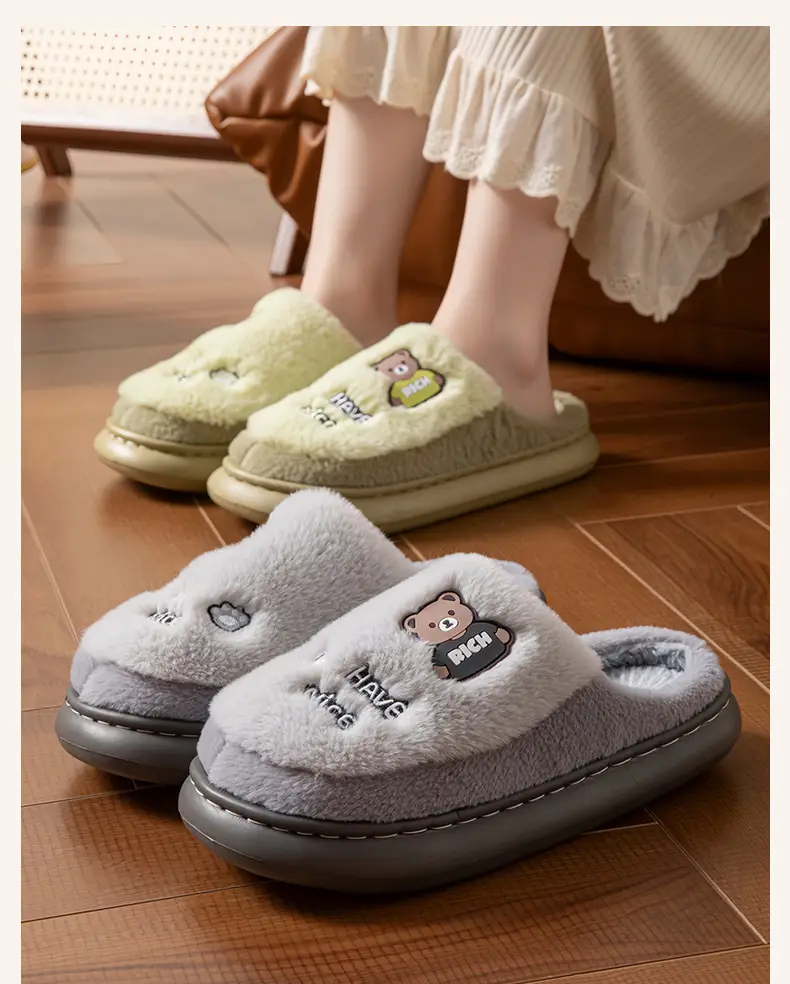 2026 New Cotton Slippers Winter Thick-Soled Home Slippers Couple Warm Plush Indoor Home Slippers for Men and Women — feature 14