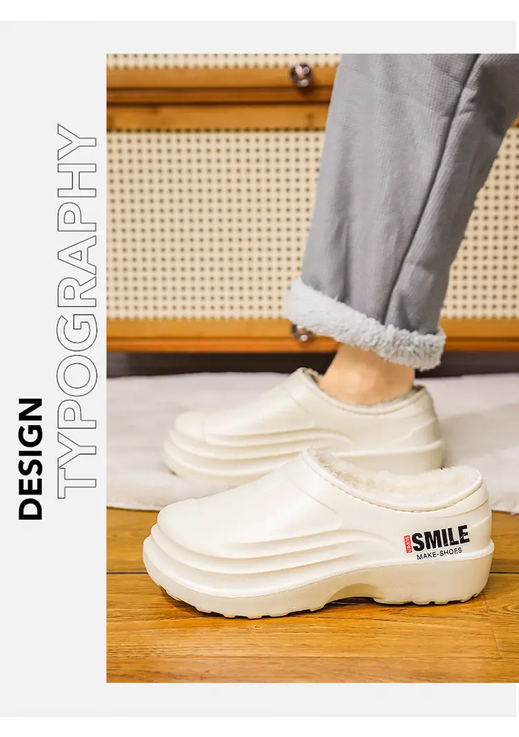 Men's cotton slippers winter bag heel home warm warm cotton shoes one pedal kitchen waterproof non-slip work shoes — feature 11