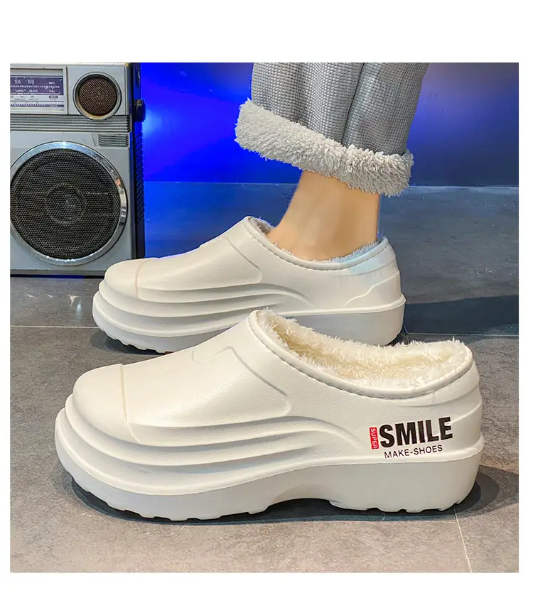 Men's cotton slippers winter bag heel home warm warm cotton shoes one pedal kitchen waterproof non-slip work shoes — feature 12