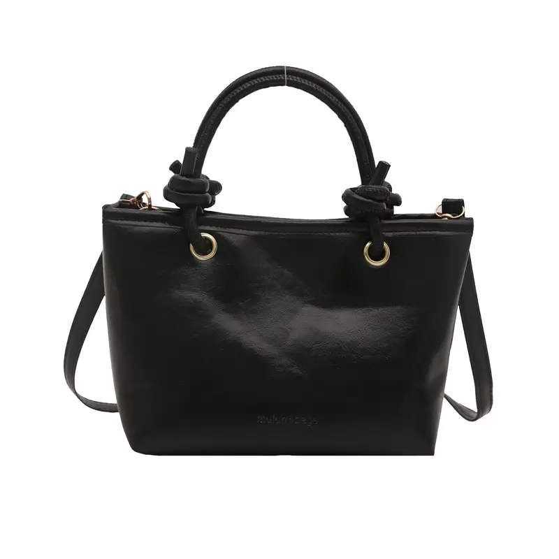 Retro Textured Bucket Bag Brown Winter Commuter Shoulder - Image 2
